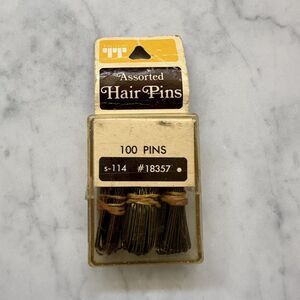 NOS Vintage Tip-Top Assorted Hair Pins 100 Pins S-114 #18357 New Old Stock
